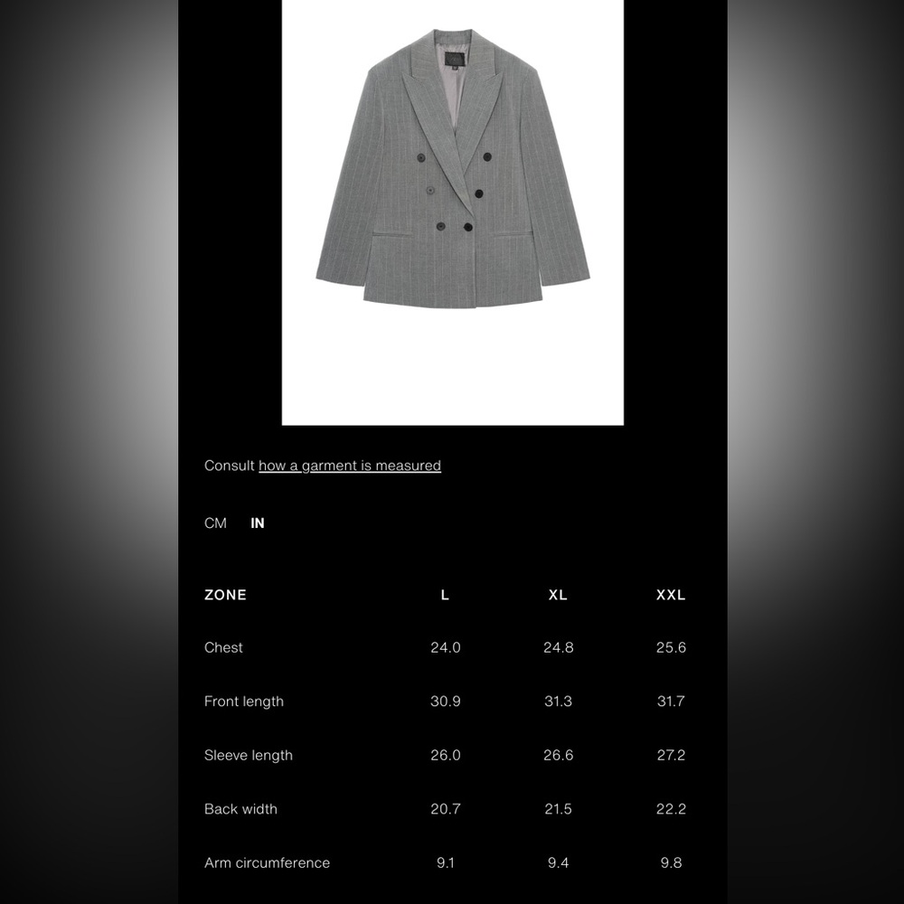 ZARA OVERSIZE PINSTRIPE BLAZER - Picture 15 of 15